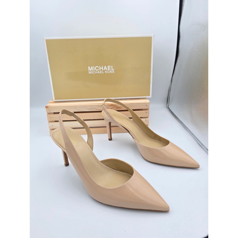 Michael Kors Alina Flex Pump Womens 8.5M Lt Blush Patent Leather Slingback Heel - Picture 3 of 7